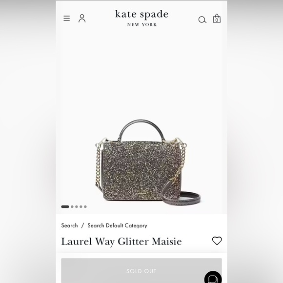 NWT KATE SPADE Maisie WKRU5692 Laurel way glitter gunmetal (031) bag - Picture 1 of 7